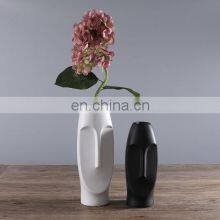 Nordic INS Style Figurines Frosted Creative Face Design Model Home Decorative Ornament Abstract Ceramic Flower Vase thumbnail-3