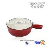 Lightening Red Single Handle Cast Iron Enamel Coating Pot
