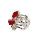 Rose With Gemstones Silver Ring thumbnail-3