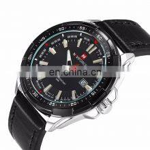 NAVIFORCE 9056 Men's Quartz Watch Top Brand Luxury Leather Watch Analog Display Sport Military Wristwatch thumbnail-1
