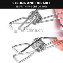 Home Storage Rack Laundry Chip Hooks Clothes Pegs Photo Clip Stainless Steel Clothespins Towel Chips Hook Laundry Storage Holder thumbnail-5