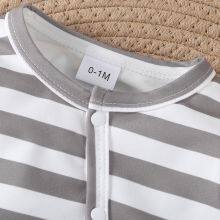 3pcs Newborn Baby's Solid Color + Cartoon Koala Pattern Long Sleeve Footed Romper, Toddler & Infant Boy's Bodysuit Set For Spring Fall thumbnail-3