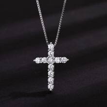European and American Fashion, Individuality, Creativity, Diamond Studded Cross Necklace, Men's and Women's Versatile Punk thumbnail-1