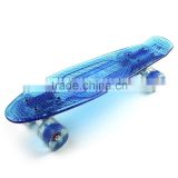 New safety quality assurance PC Plastic transparent blue skate board skateboard Fish Shaped small size EC-FC01