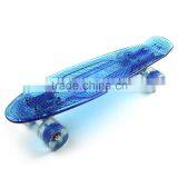 New Safety Quality Assurance PC Plastic Transparent Blue Skate Board Skateboard Fish Shaped Small Size EC-FC01 thumbnail-1