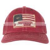 Red Cotton American Flag Appliqued Flat Bill Ethnic Snapback Hats thumbnail-2