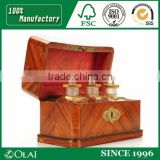 Century Gorgeous Wooden Box With 3 Perfume Bottles