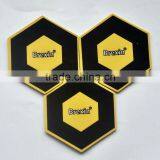 Prmotion gift hexagon shape MDF cork placemats and coasters