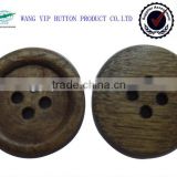 18mm shank sewing 4 holes button make of natural wood