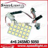 Factory Supply Super Brightness 24SMD 5050 With 3 Socket LED Car Interior Roof Light