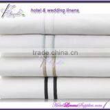 300TC White Sateen Hotel Bed Sheets With Embroidery Lines, White Sateen Flat Sheets for 5-star Luxurious Hotels thumbnail-1