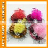 PGHD0690 Wholesale Mixed Color Mini Glitter Hats Feather Hair Clips for Kids thumbnail-3