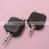 Stereo Audio Black 3.5 Male to RCA Female Connector Adapter