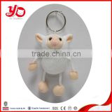 Wholesale custom stuffed keychain sheep toy, plush sheep keychain toy