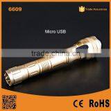 Golden Aluminium Police Rechargeable Flashlight