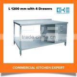 Made In China Hot Sale Stainless Steel Sorting Work Table With 4 Drawers