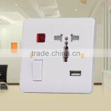 Wholesale 10A 250V Universal Wall Socket 3 Pin With USB Outlet