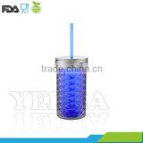 16OZ Pineapple Shape Double Wall Plastic Mason Jar Tumbler With Tin Lid thumbnail-2