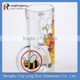 LongRun 13oz Cartoom Sprinting Glass Mug With Lid thumbnail-2