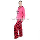 Kevince Flannel Pyjama Set Heart Print Cap Knitting Woman Clothing Nightwear Homewear MOQ 1000sets thumbnail-3