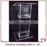 Latest design elegance clear acrylic lectern stand/acrylic podium pulpit lectern