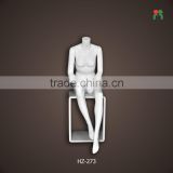 2015 Newest fashion fiberglass male mannequins for display chrome silver model(glossy white HZ-273)