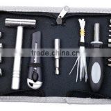 31pcs hand tool sets Mini hammer 1/4'' sockets cable ties bit holder extension bar untility knife tool bag