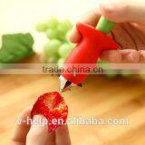 StemGem Strawberry Huller, Lovely Red Strawberry Stem Remover With Stainless Steel Claw