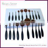 2016 New 10 Pcs Golf Makeup Brush Set Foundation Make Up Brushes Kit Gold Oval Tooth Shape High Quality Beauty Tools With Box thumbnail-1
