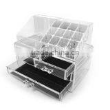 Wholesale Clear acrylic makeup organizer cosmetic organizer and Large 3 Drawer Jewerly Chest or makeup