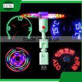 2 in 1 Adjustable Led Light Temperature Foldable Portable Otg Mini Usb Micro Pocket Fan for Tablet Mobile Phone Power thumbnail-6