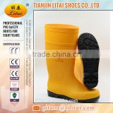 LiTai yellow black PVC rain Boot whithout steel toe,safety PVC Rain for women,Wellington boots