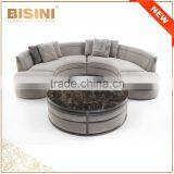 Italy Style Living Room Sectional Sofa Set/ Post-Modern Design Fabric Chesterfield Couch Daybed/ Luxury Stylish U-shape Sofa Set thumbnail-1