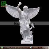 Carved Large White Marble Garden Male Angel Statue thumbnail-1