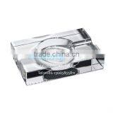Rectangle Crystal Ashtray With Cigar Cut thumbnail-1
