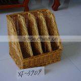 Linyi Wholesale Exquisite Willow pu Magazine Basket With 100%handmade thumbnail-1