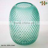 Handblown Green Flower Vase Pineapple Shaped Bottle Vase thumbnail-3