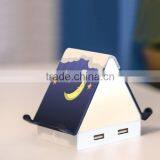 Multi-functional Tiny House Design 4 Port USB Hub, Touch Sensor LED Night Light, Creative USB Hub With Smartphone Holder thumbnail-3