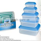 10pcs as a set square storage box plastic food container microwavable