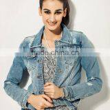 China Factory Supply Ripped Denim Jacket Women for Distress Denim Jacket Customization thumbnail-3