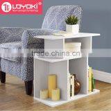 Living Room Wood Sofa Side Table Mdf Home Furniture Bookcase Book Display Multifunction Wood Corner Bookshelf