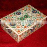 Pietra Dura Marble Inlay Jewellery Box thumbnail-1