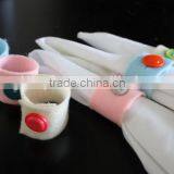alibaba express best high quality table decoration new products custom fabric felt beaded napkin ring made in china