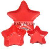 Pentagram Shape Red Color Melamine Dinner Set thumbnail-1