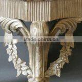 Champagne Gold Coffee Table With Marble Top, French Furniture thumbnail-2