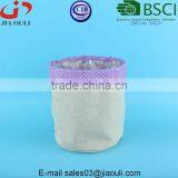 Popular Decorative Fabric Planter Bags Linen Plant Pot Cover With Purple Polka Dots Design thumbnail-1