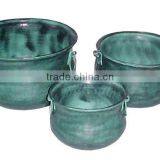 Round Brass Planter thumbnail-1