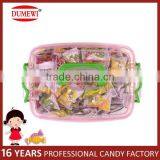 Halal Tablet Center Filled Fruit Hard Candy in Square Jar thumbnail-3