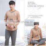 Man Pajamas Cotton Long Sleeve / Cotton Youth Men's Leisure Wear Suits thumbnail-6