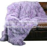 CX-D-123 Home Decora Patchwork Fox Fur Throw Blanket thumbnail-1
